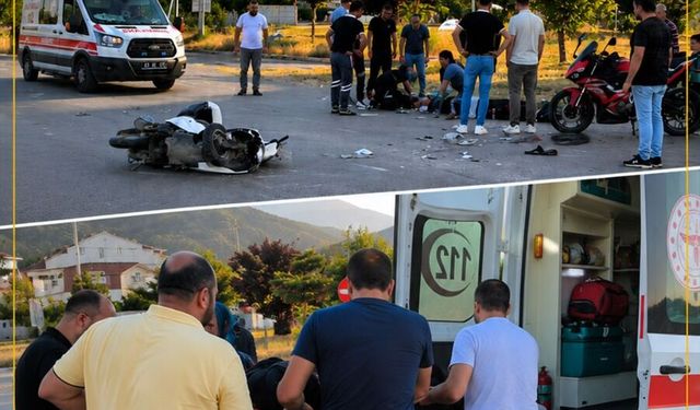 Kütahya’da motosikletler çarpıştı, 2 yaralı