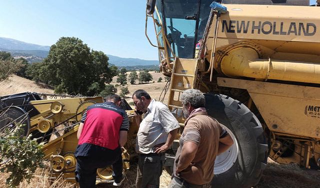 Kütahya'da Pazarlar ve Emet'te biçerdöver hasat kontrolleri sürüyor