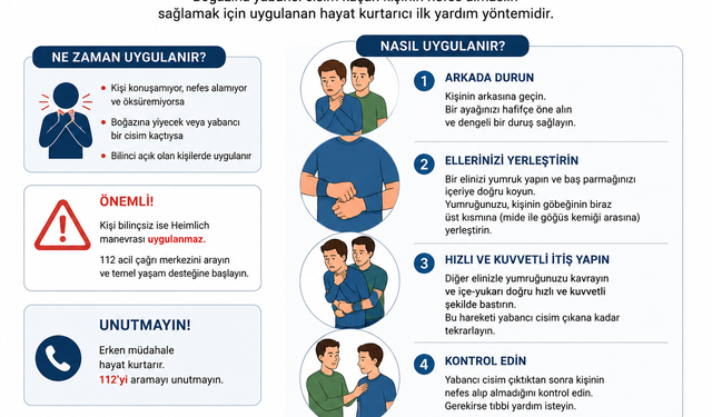 Boğazına yemek kaçan öğretmeni Heimlich kurtardı