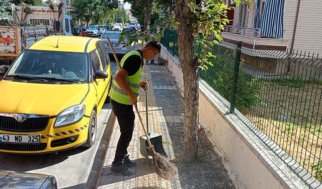 Kütahya’da Cumhuriyet Mahallesi’nde ot biçimi ve temizlik çalışması