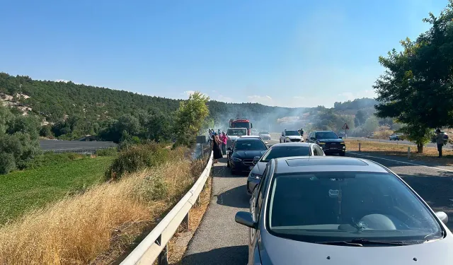 Kütahya’da ot yangını büyümeden söndürüldü