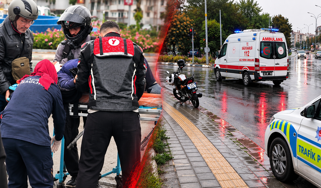 Kütahya’da motosiklet yolda kaydı, 2 yaralı