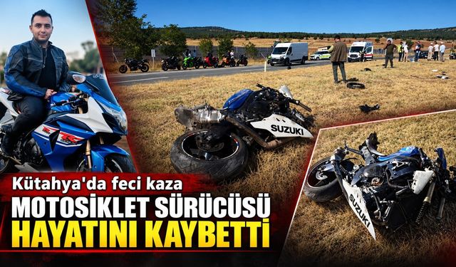 Kütahya'da otomobile çarpan motosikletli hayatını kaybetti
