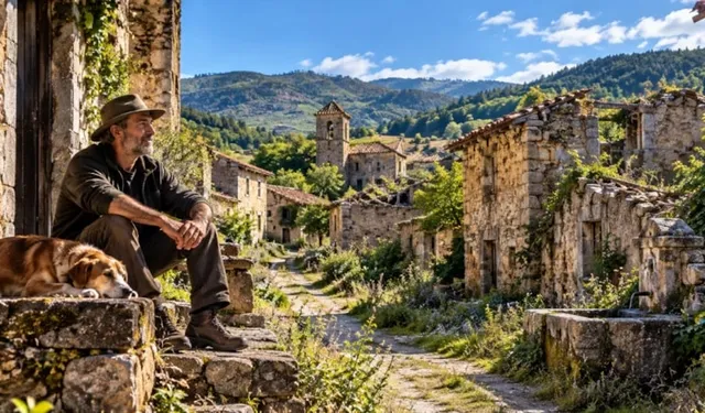 Terk edilmiş köyde tek başına yaşıyor