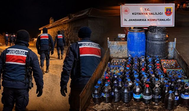 Kütahya’da jandarma ekiplerinden sahte içki operasyonu