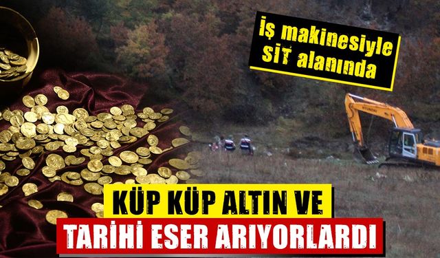 Kütahya’da iş makinesiyle define arayan 11 kişi yakalandı