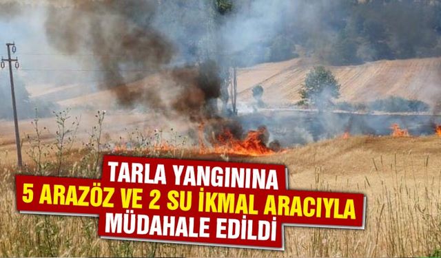 Kütahya'da tarlada çıkan yangın ağaçlık alana sıçramadan söndürüldü