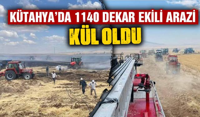 Kütahya’da tarım arazisi yangını, 1140 dekar alan zarar gördü