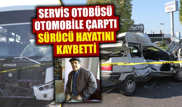 Kütahya'da servis otobüsü otomobile çarptı, 1 ölü