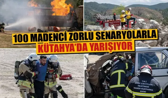 Kütahya’da madenciler zorlu senaryolarda yarışıyor 