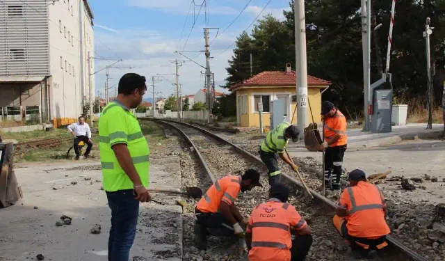 Kütahya Tavşanlı’da tren yolunda çalışmalar başladı 