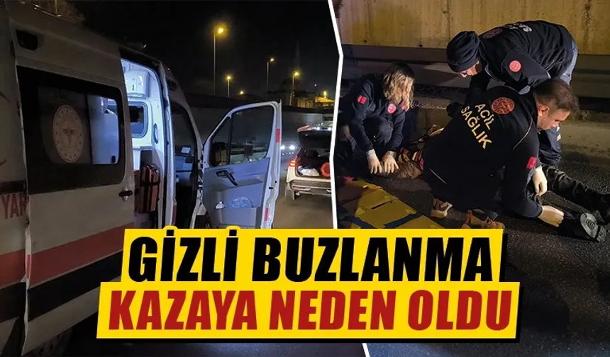 Kütahya’da gizli buzlanma yüzünden motokurye kaza yaptı