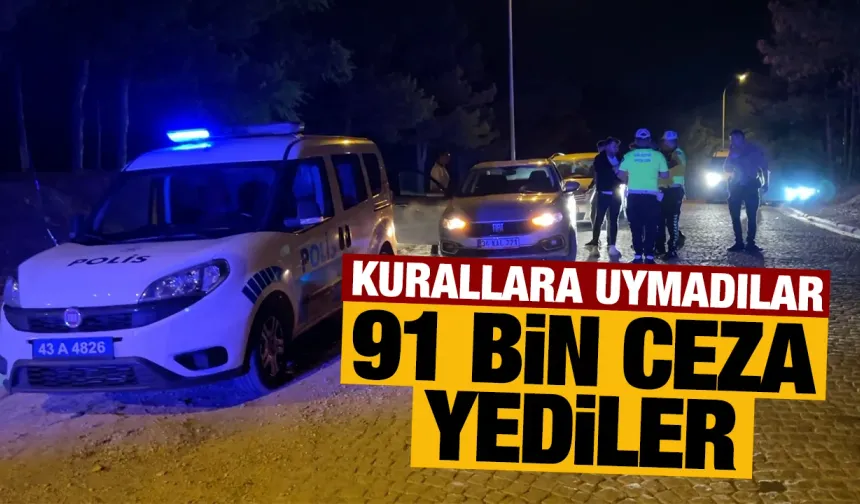 Kütahya’da polis ekipleri kuralsız sürücüleri yakaladı