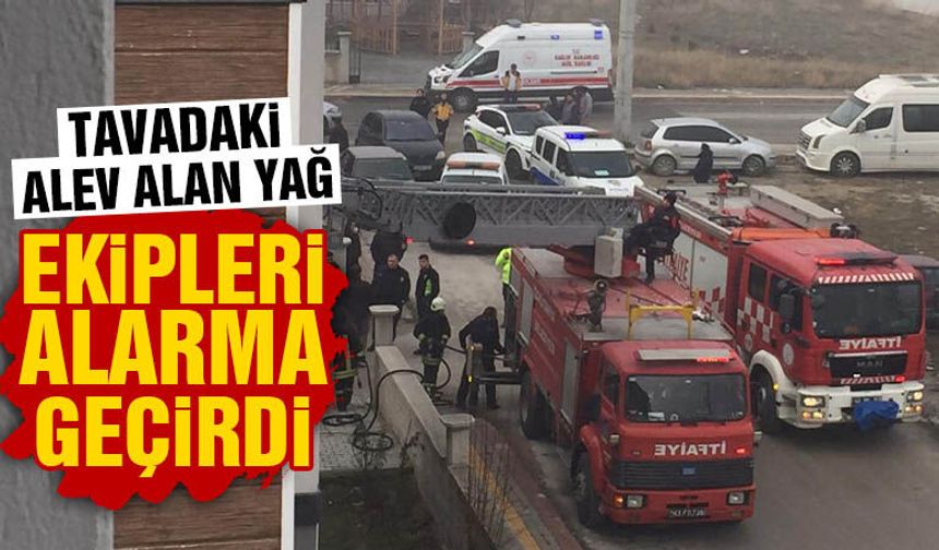 Kütahya’da tavada yanan yağ itfaiyeyi alarma geçirdi