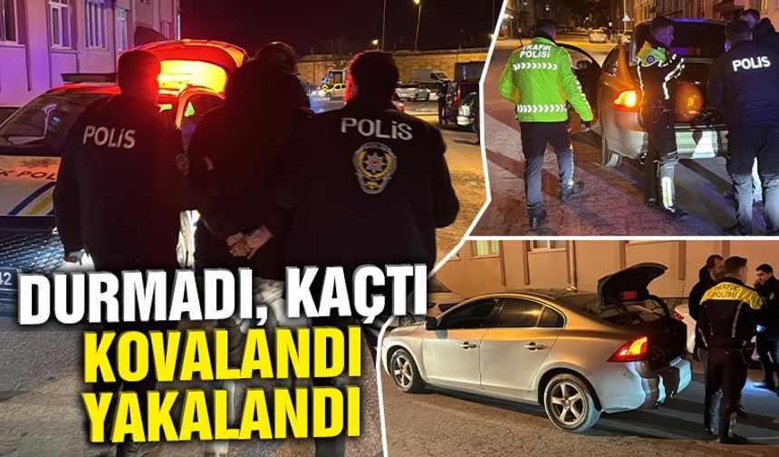 Kütahya'da drift atarak polisten kaçan alkollü sürücü yakalandı