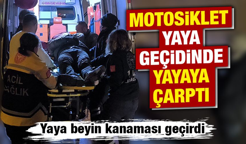 Kütahya’da motosiklet yaya geçidinde yayaya çarptı