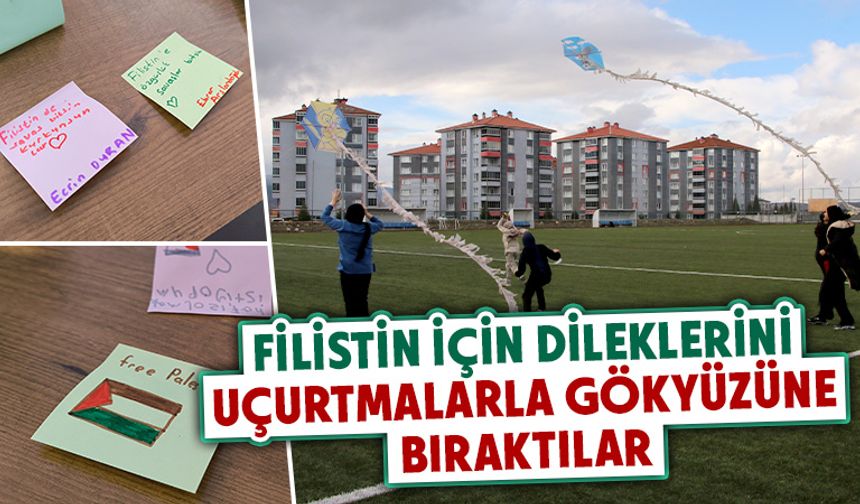 Kütahya’da öğrenciler, Filistin dualarını gökyüzüne bıraktı