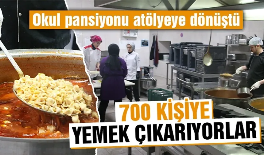 Kütahya’da öğrenciler hem okuyor hem yemek yapıyor