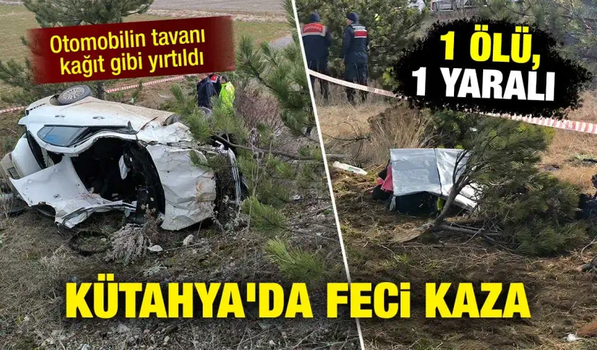 Kütahya'da otomobil şarampole devrildi: 1 ölü, 1 yaralı