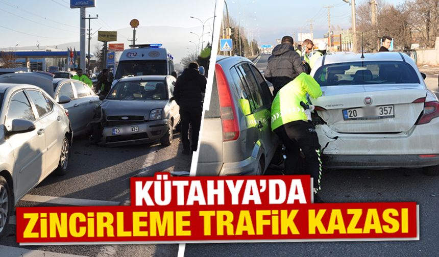 Kütahya’da zincirleme trafik kazası, 1 yaralı