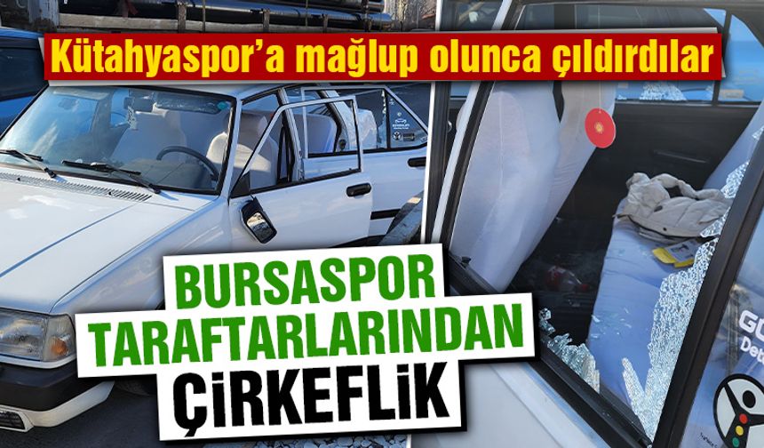 Kütahya’da yenilen Bursaspor taraftarları vatandaşlara saldırdı