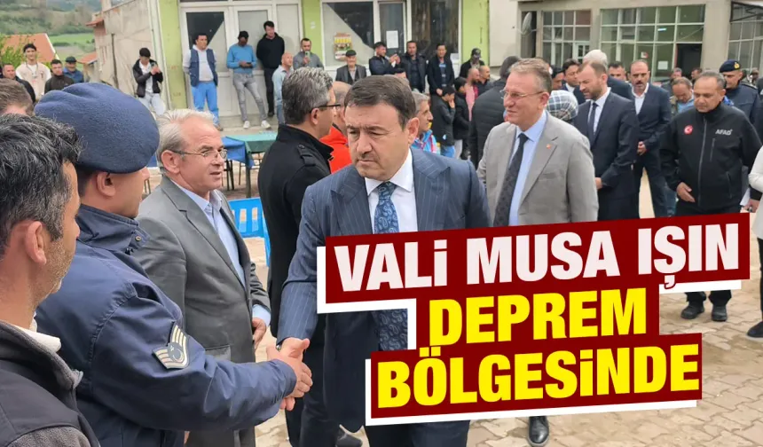 Kütahya Valisi Işın, deprem bölgesinde incelemelerde bulundu