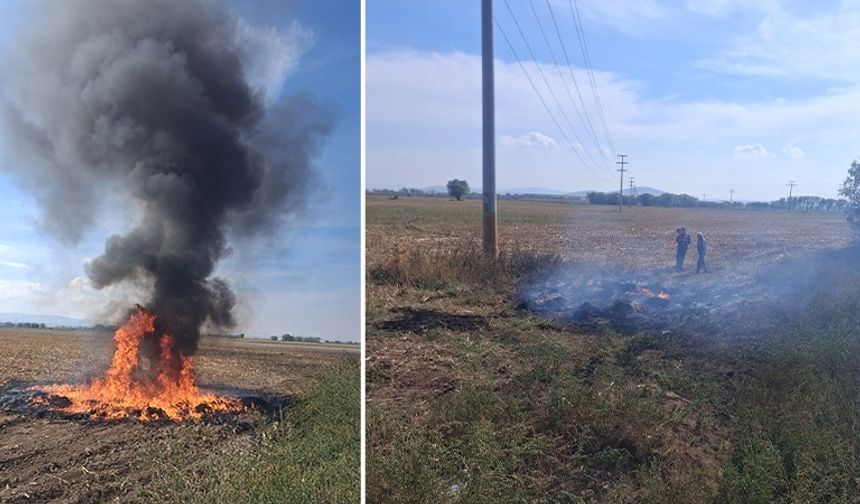 Kütahya Aslanapa’da Plastik Boru Yakımı Yangına Neden Oldu