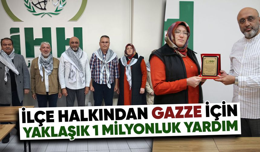 Kütahya’da ilçe halkı Gazze için el ele verdi