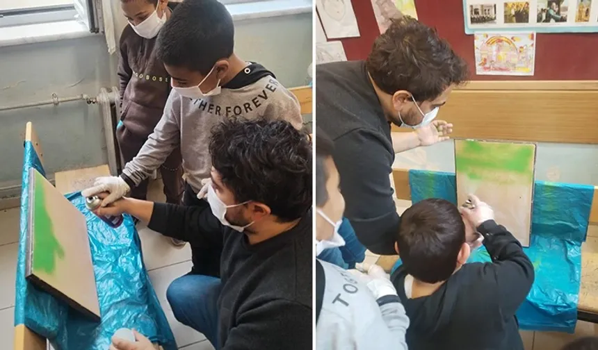 Kütahya Simav’da özel öğrenciler okullarını güzelleştirdi