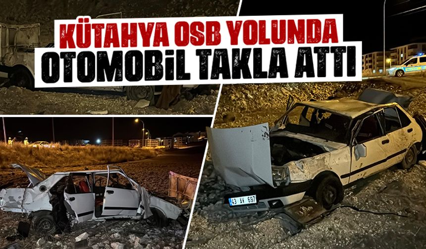Kütahya'da OSB yolunda otomobil takla attı, sürücü yaralı