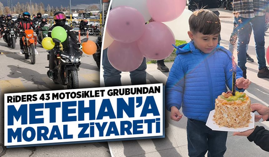 Kütahya’da Riders 43’ten, küçük Metehan’a moral ziyareti