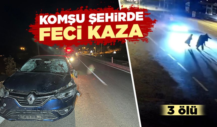 Uşak’ta otomobil yayalara çarptı, 3 ölü