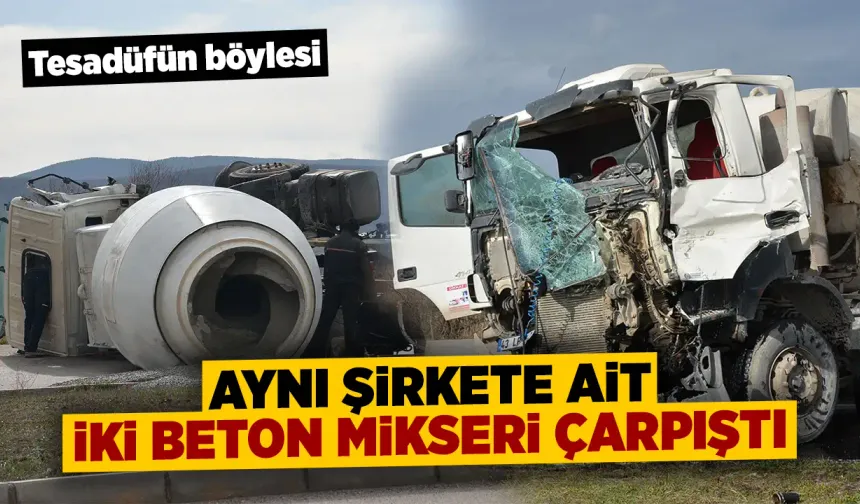 Kütahya Tavşanlı’da beton mikserleri çarpıştı, 2 yaralı