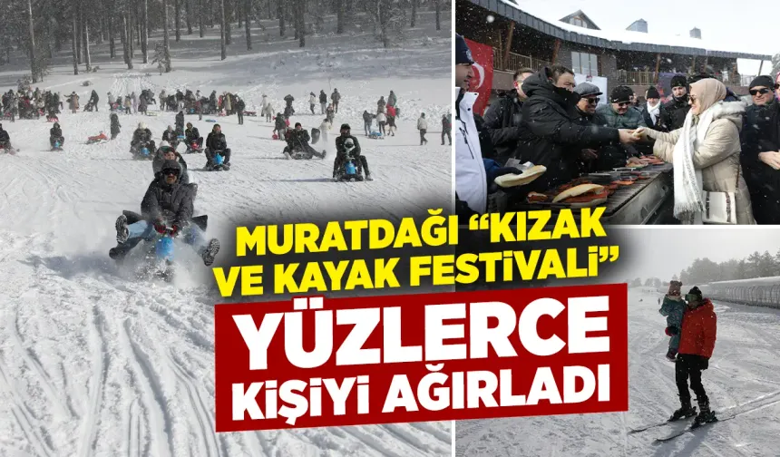 Kütahya’da “Kızak ve Kayak Festivali”nde eğlendiler
