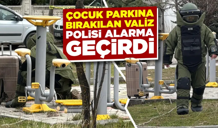 Kütahya'da çocuk parkına bırakılan valiz polisi alarma geçirdi