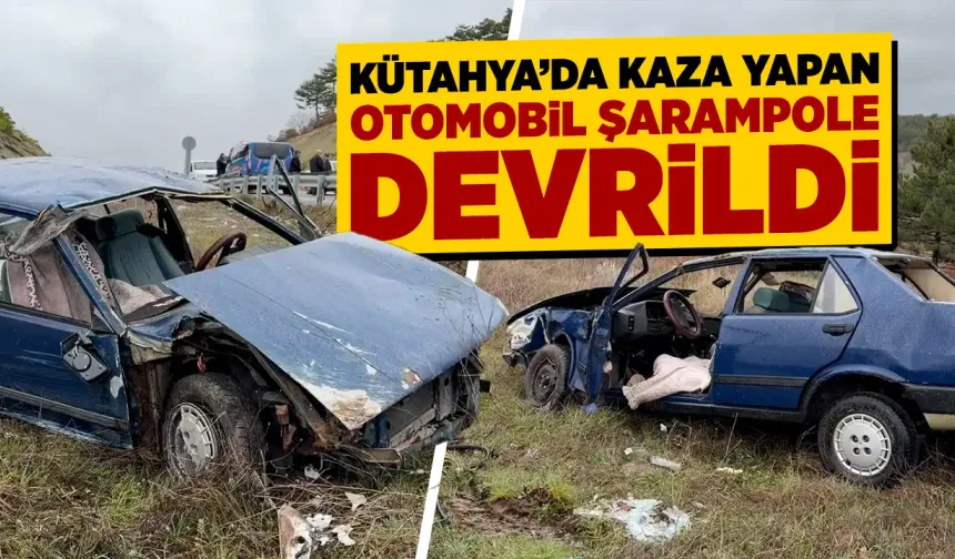 Kütahya’da iki otomobil çarpıştı, yaralılar var