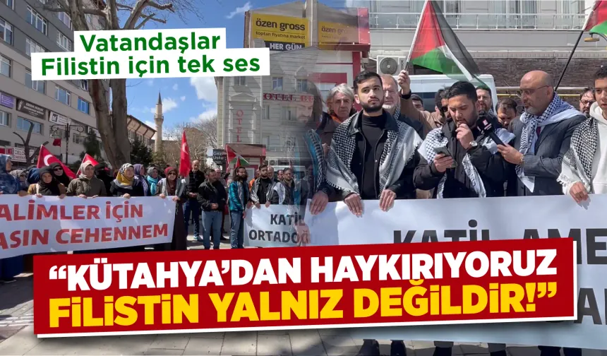 Kütahya’da vatandaşlar Filistinli esirler için bir araya geldi