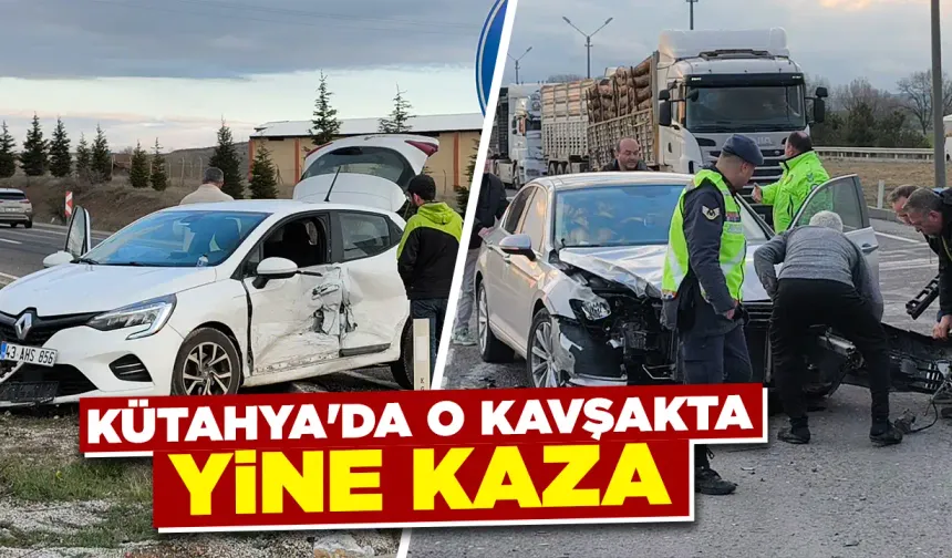 Kütahya’da iki otomobil kavşakta çarpıştı, 2 yaralı