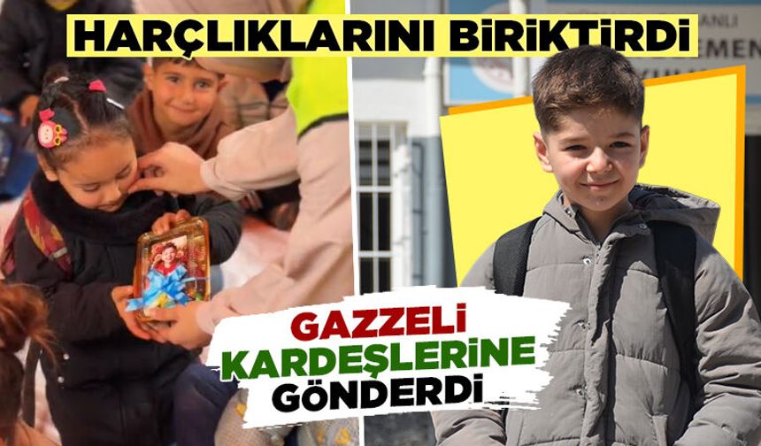 Kütahya’da küçük Hamza’dan Gazzeli çocuklara hediye