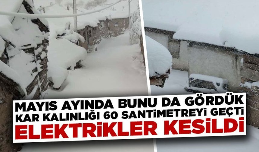 Kütahya’da bir köyde kar kalınlığı 60 santimetreyi buldu