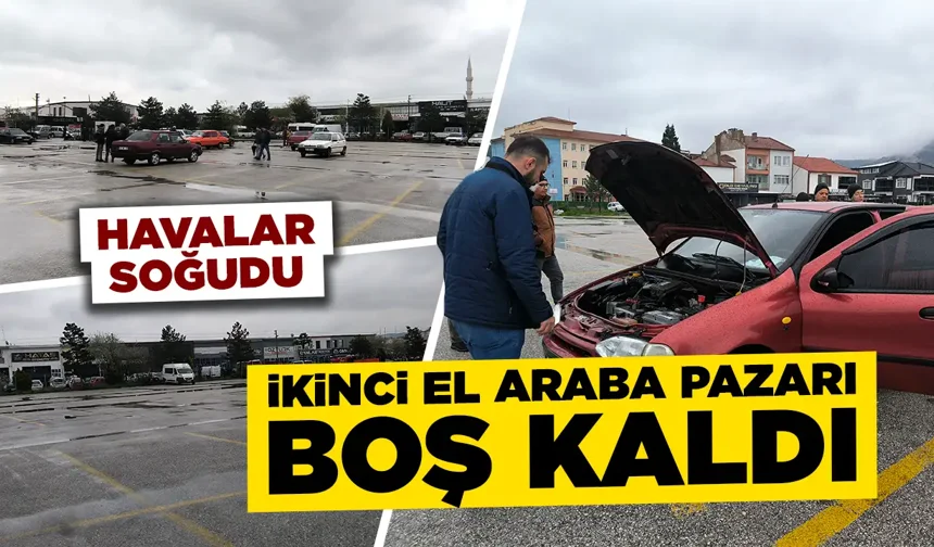 Kütahya’da havalar soğudu, araba pazarı boş kaldı