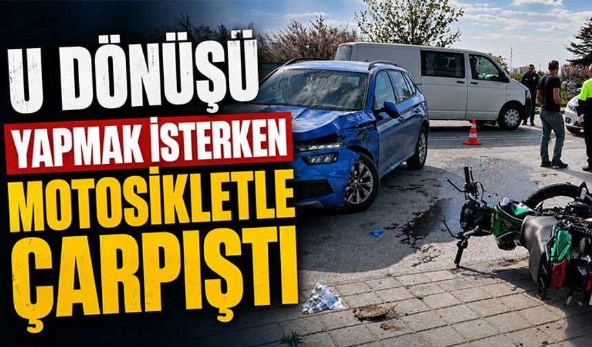 Kütahya’da otomobille motosiklet çarpıştı, 2 yaralı