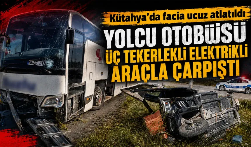 Kütahya’da kaza ucuz atlatıldı, facidan dönüldü