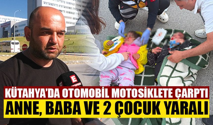 Kütahya’da otomobil motosiklete çarptı yaralılar var