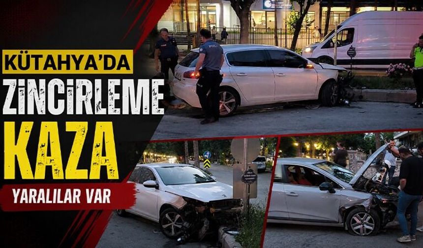 Kütahya’da üç araçlı zincirleme trafik kazası, yaralılar var