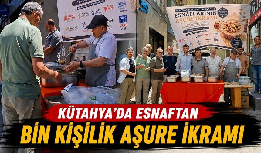 Kütahya’da esnaftan, vatandaşlara aşure ikramı
