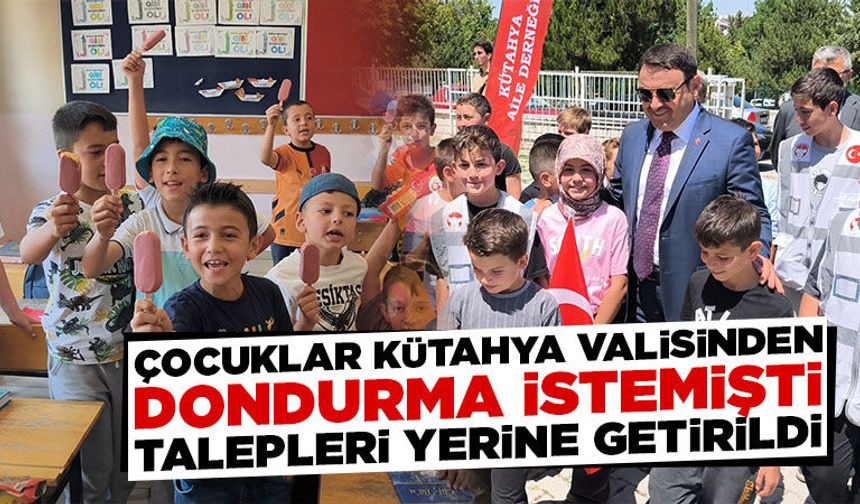 Kütahya Valisi Işın, çocukların dondurma isteğine kayıtsız kalmadı