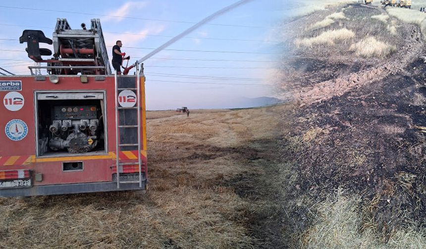 Kütahya'da ekin yangını erken müdahaleyle söndürüldü