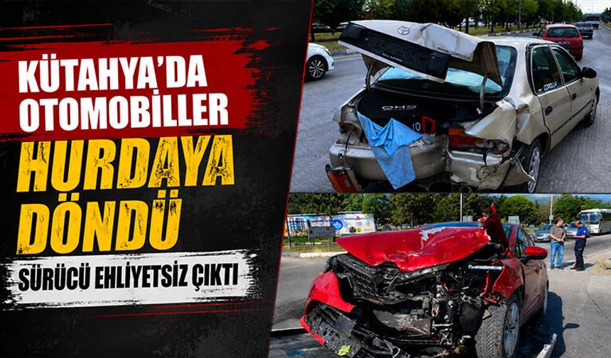 Kütahya’da iki otomobil çarpıştı, 1 yaralı