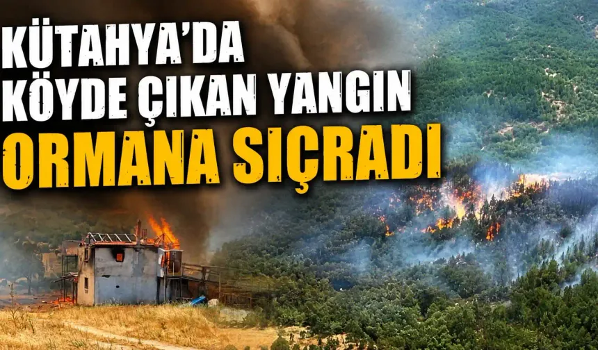 Kütahya'da köyde evde çıkan yangın ormana sıçradı